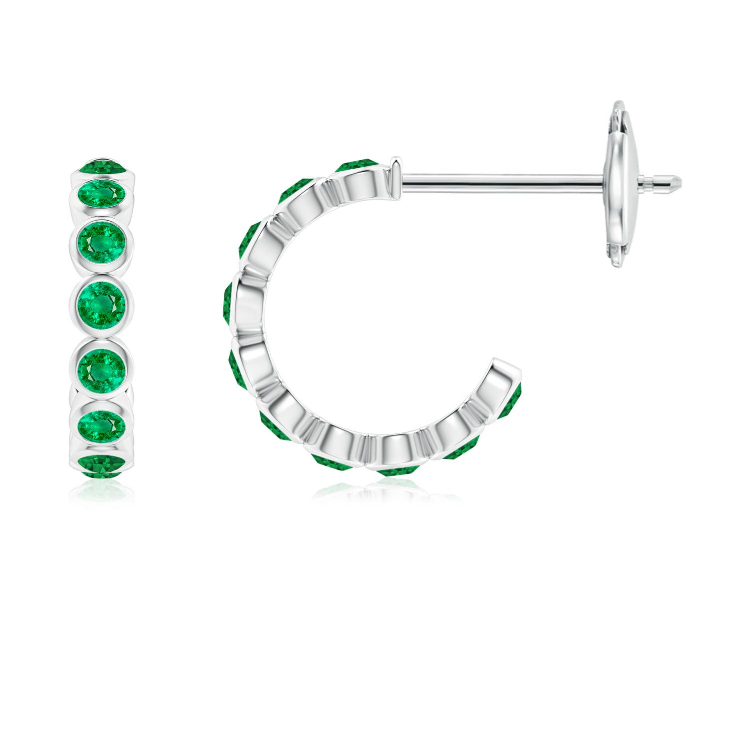 AAA - Emerald / 0.54 CT / 14 KT White Gold