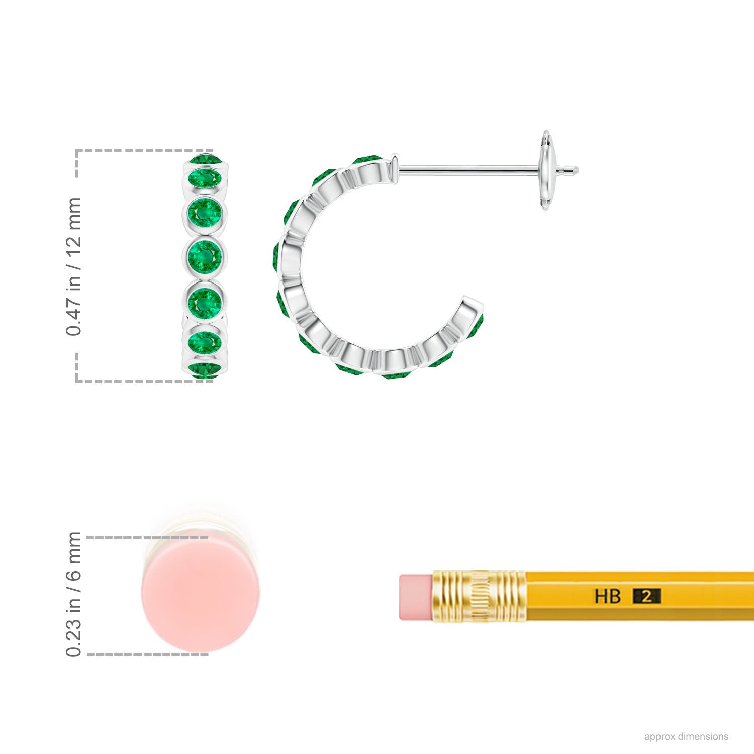 AAA - Emerald / 0.54 CT / 14 KT White Gold