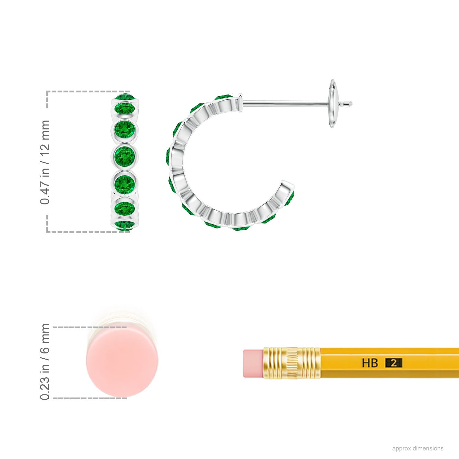 AAAA - Emerald / 0.54 CT / 14 KT White Gold