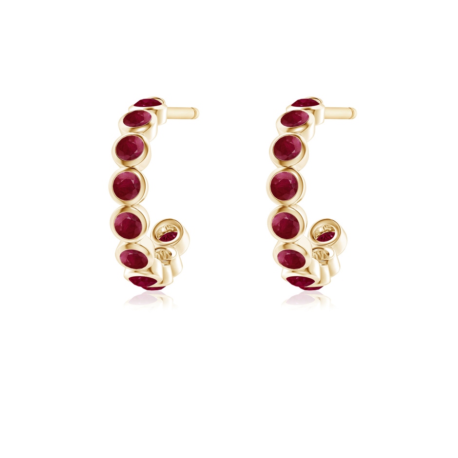 1.8mm A Bezel-Set Ruby Huggie Hoop Earrings in 18K Yellow Gold side 199