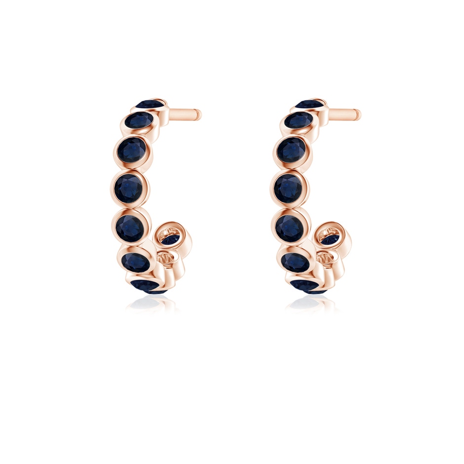 1.8mm A Bezel-Set Sapphire Huggie Hoop Earrings in Rose Gold side 199