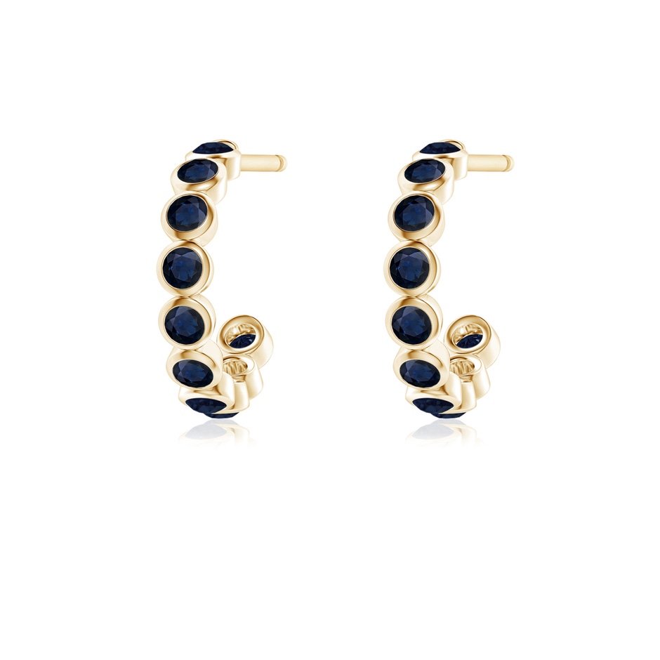 1.8mm A Bezel-Set Sapphire Huggie Hoop Earrings in Yellow Gold side 199