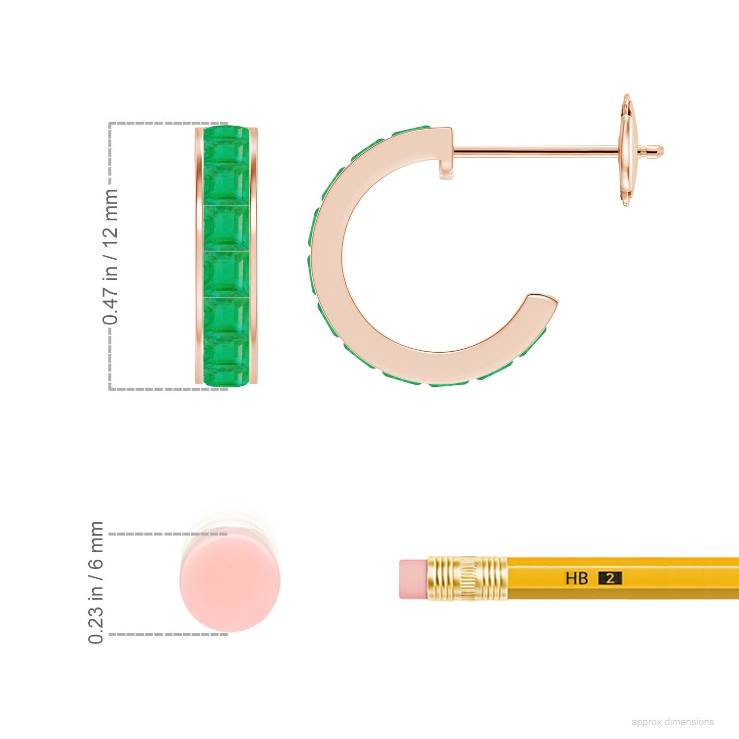 A - Emerald / 0.99 CT / 14 KT Rose Gold