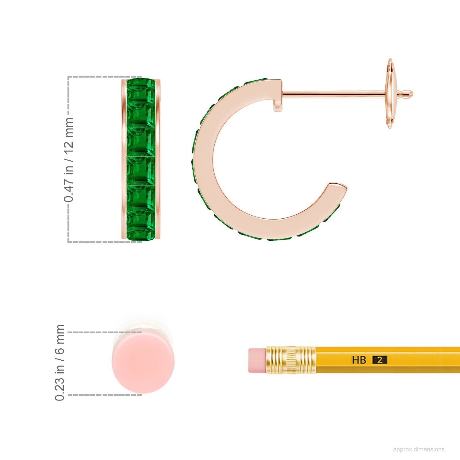 AAAA - Emerald / 0.99 CT / 14 KT Rose Gold