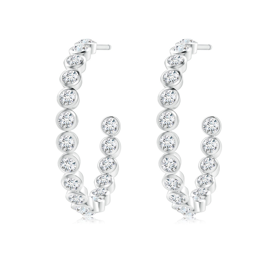 2mm GVS2 Bezel-Set Diamond Inside-Out Medium Hoop Earrings in White Gold side-1