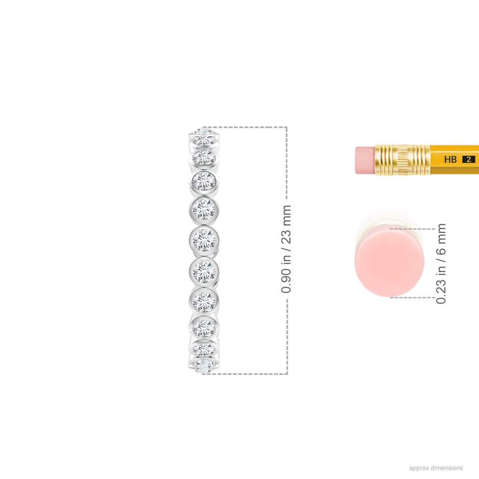 2mm GVS2 Bezel-Set Diamond Inside-Out Medium Hoop Earrings in White Gold ruler