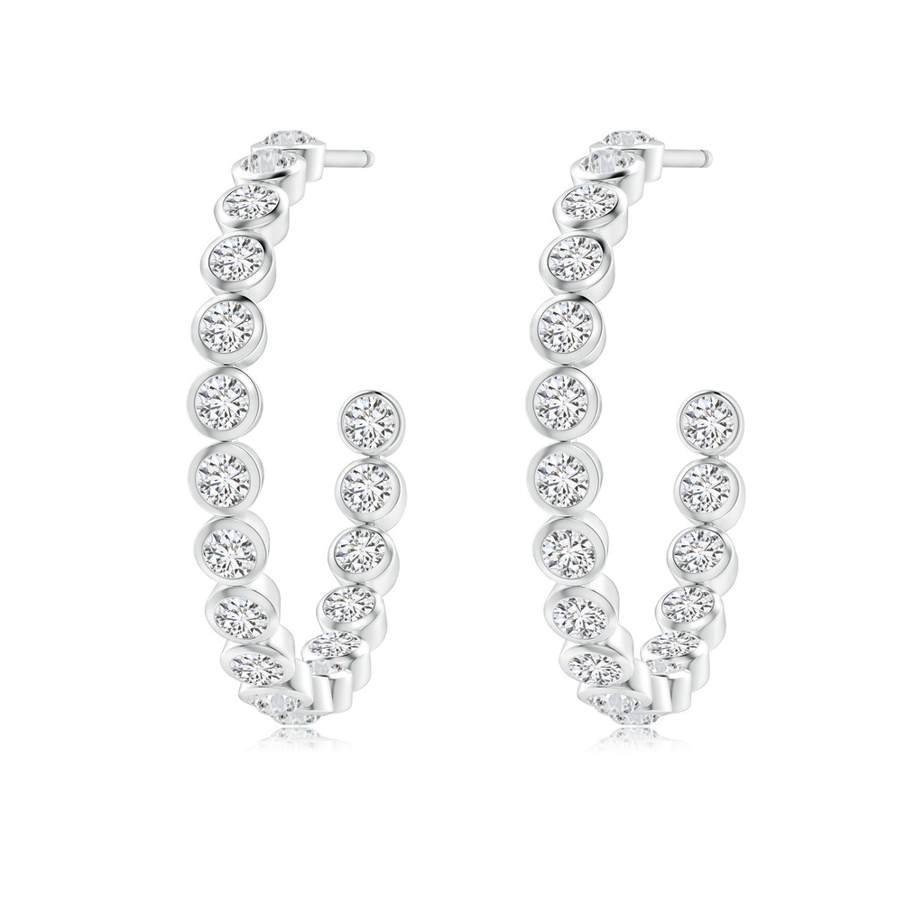 2mm HSI2 Bezel-Set Diamond Inside-Out Medium Hoop Earrings in White Gold - side_1