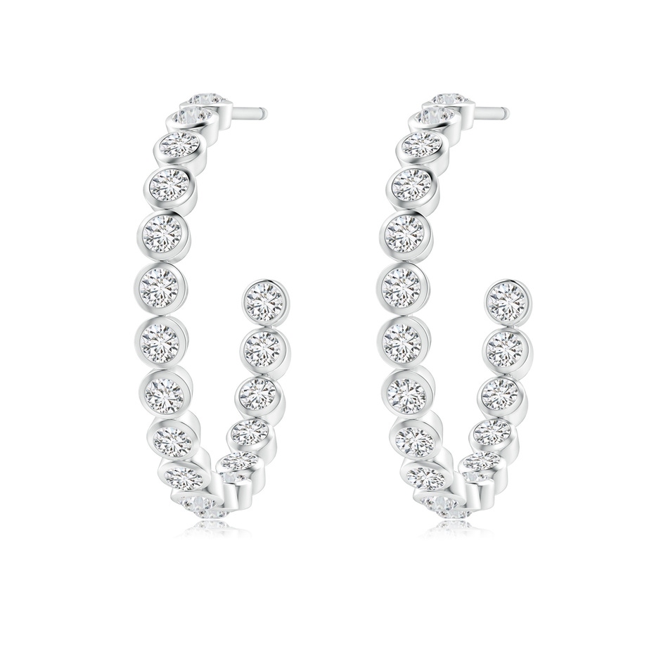 2mm HSI2 Bezel-Set Diamond Inside-Out Medium Hoop Earrings in White Gold side-1