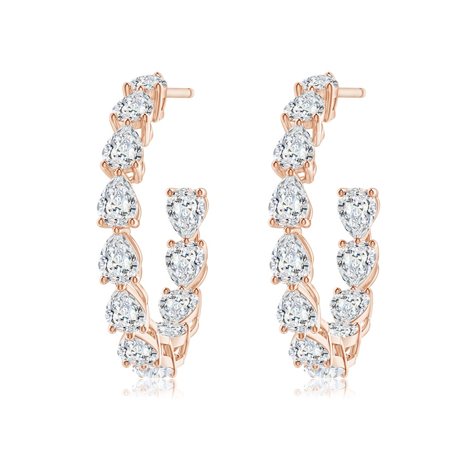 4x3mm GVS2 Pear-Shaped Diamond Inside-Out Medium Hoop Earrings in Rose Gold side-1