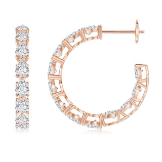 4x3mm HSI2 Pear-Shaped Diamond Inside-Out Medium Hoop Earrings in 9K Rose Gold