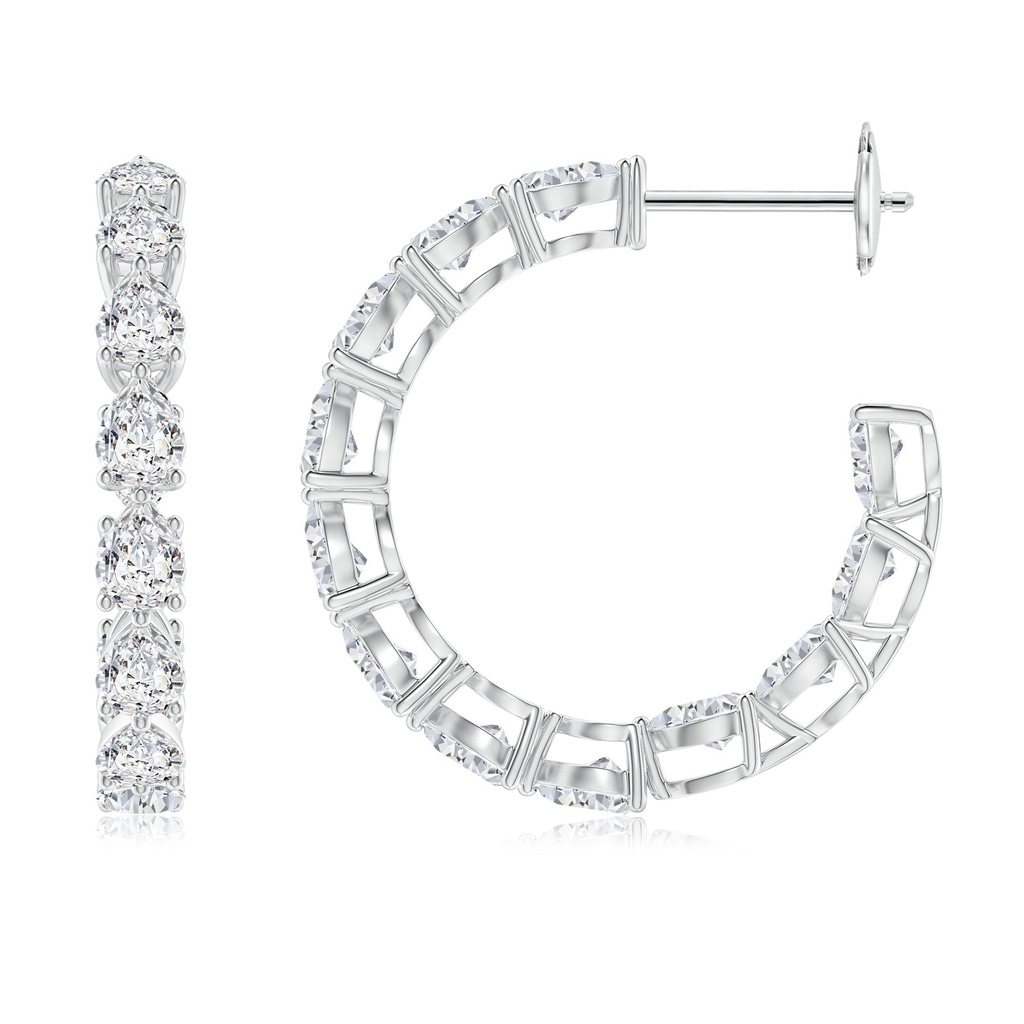 4x3mm HSI2 Pear-Shaped Diamond Inside-Out Medium Hoop Earrings in White Gold