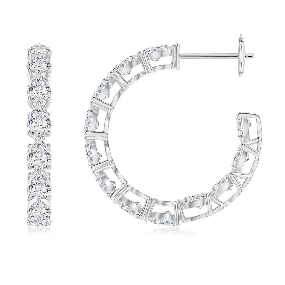 4x3mm HSI2 Pear-Shaped Diamond Inside-Out Medium Hoop Earrings in White Gold 