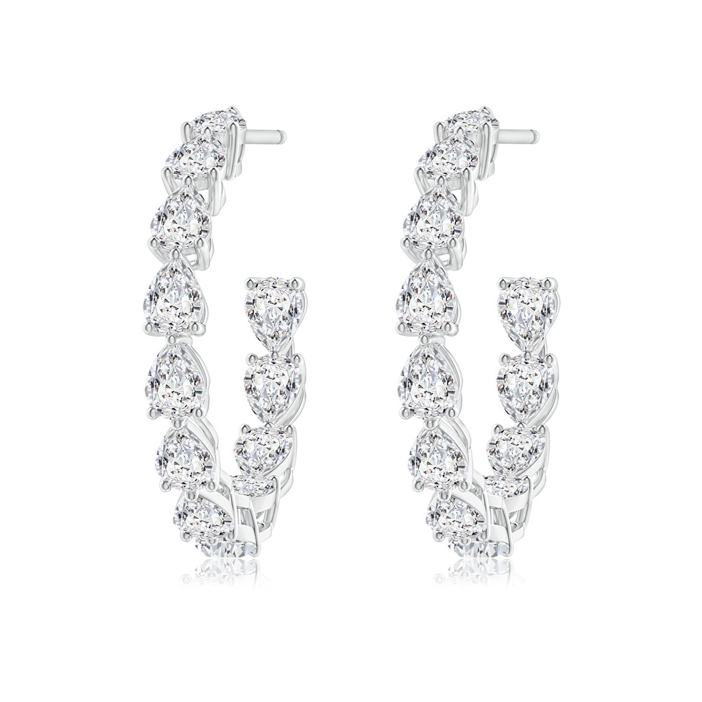4x3mm HSI2 Pear-Shaped Diamond Inside-Out Medium Hoop Earrings in White Gold - side_1