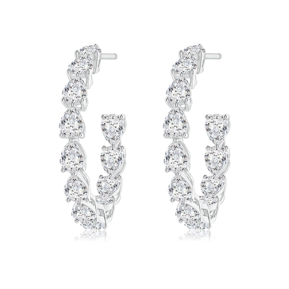 4x3mm HSI2 Pear-Shaped Diamond Inside-Out Medium Hoop Earrings in White Gold side-1