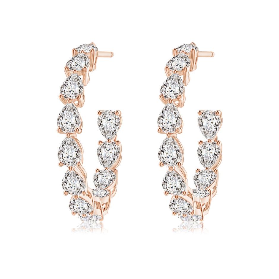 4x3mm IJI1I2 Pear-Shaped Diamond Inside-Out Medium Hoop Earrings in Rose Gold side-1
