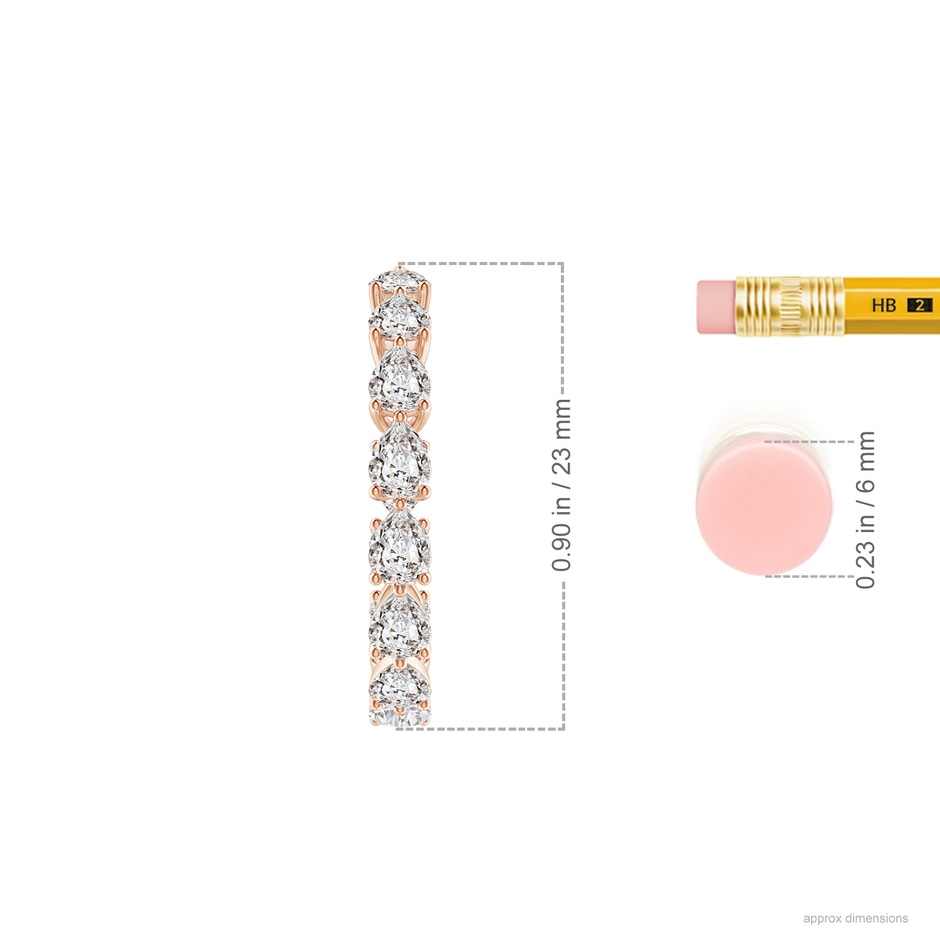 4x3mm IJI1I2 Pear-Shaped Diamond Inside-Out Medium Hoop Earrings in Rose Gold ruler
