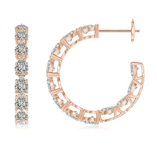 4x3mm KI3 Pear-Shaped Diamond Inside-Out Medium Hoop Earrings in Rose Gold