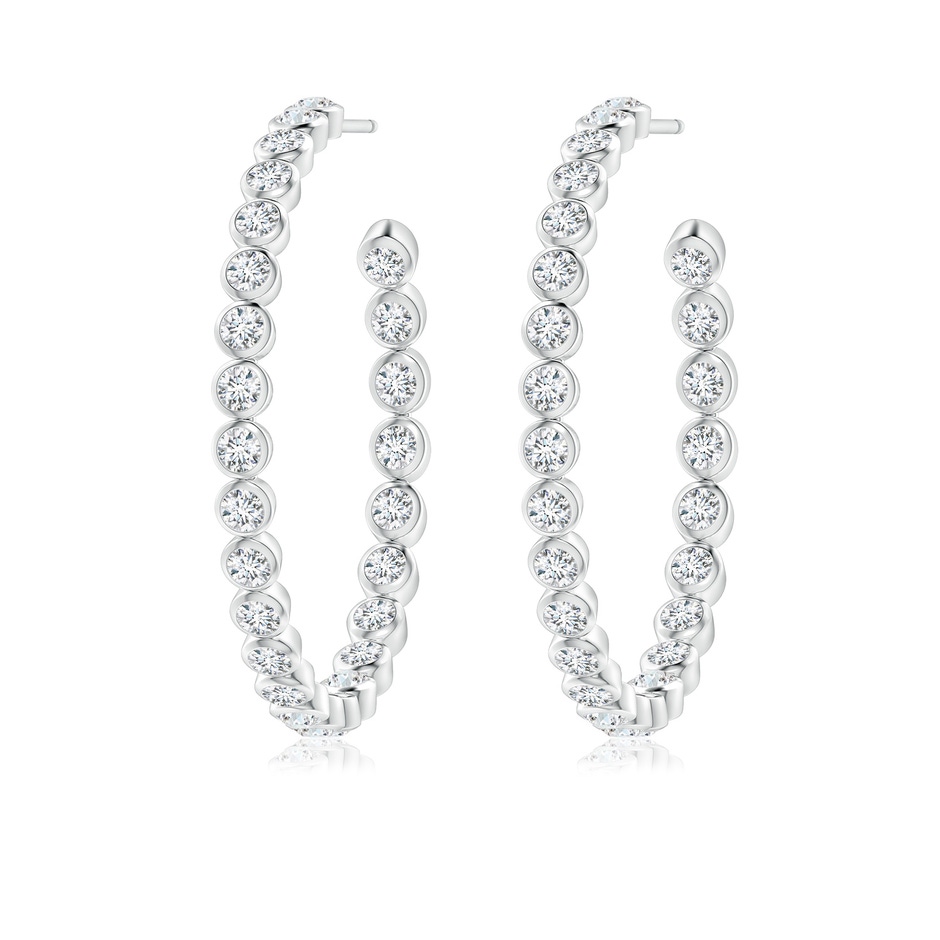 2.15mm GVS2 Bezel-Set Diamond Inside-Out Large Hoop Earrings in 9K White Gold side-1