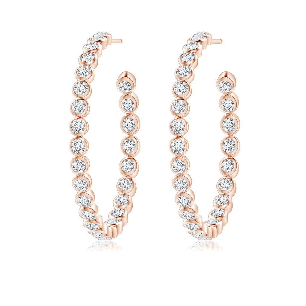 2.15mm GVS2 Bezel-Set Diamond Inside-Out Large Hoop Earrings in Rose Gold - side_1