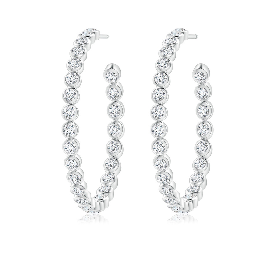 2.15mm GVS2 Bezel-Set Diamond Inside-Out Large Hoop Earrings in White Gold side-1