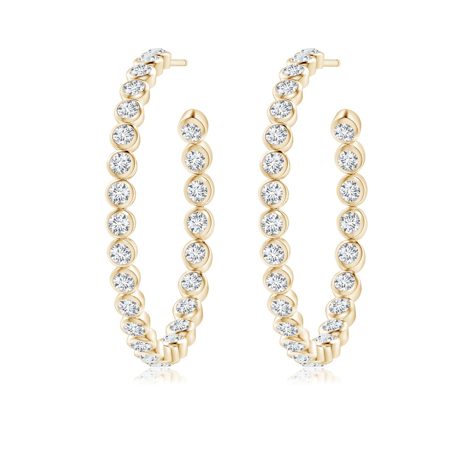 2.15mm GVS2 Bezel-Set Diamond Inside-Out Large Hoop Earrings in Yellow Gold side-1