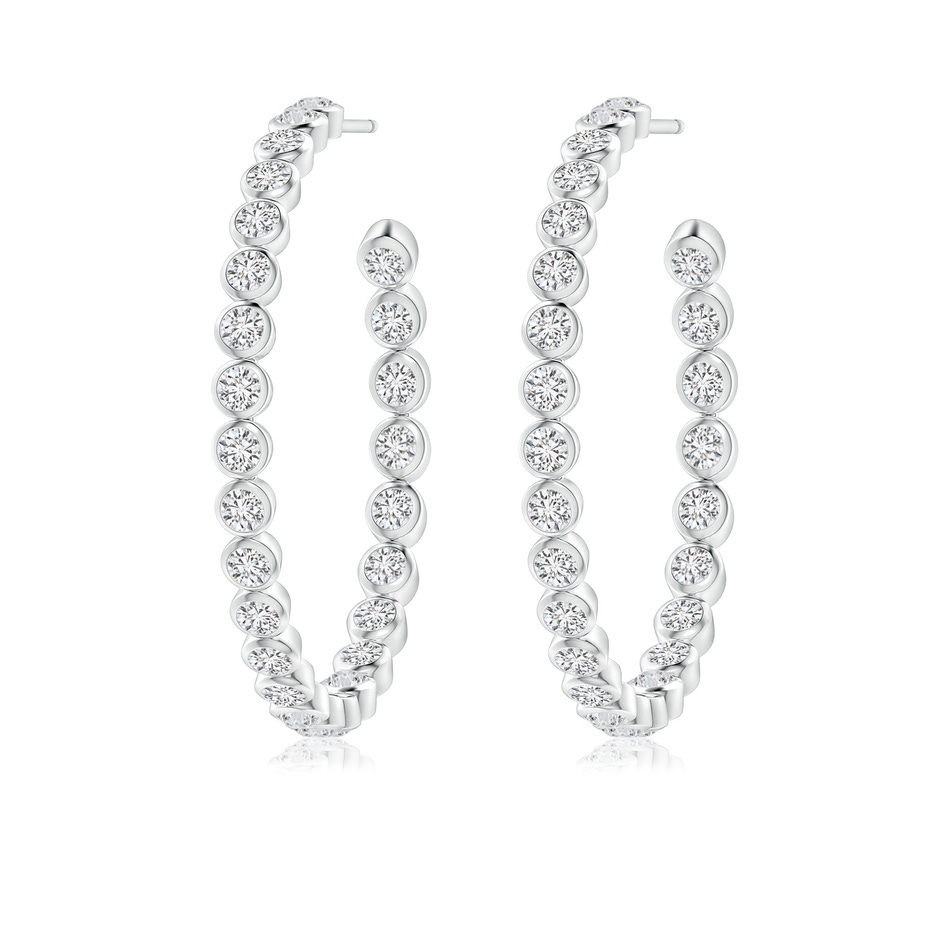 2.15mm HSI2 Bezel-Set Diamond Inside-Out Large Hoop Earrings in White Gold side-1