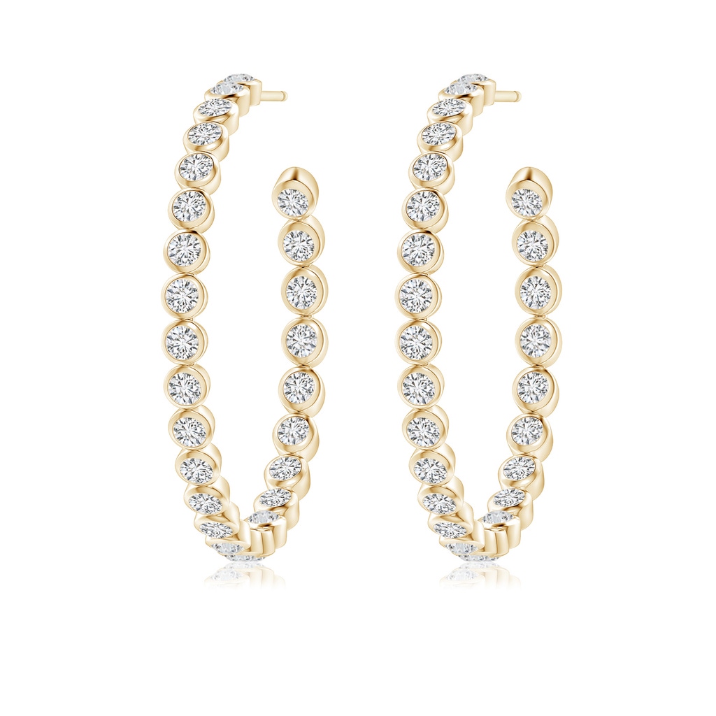 2.15mm HSI2 Bezel-Set Diamond Inside-Out Large Hoop Earrings in Yellow Gold - side_1
