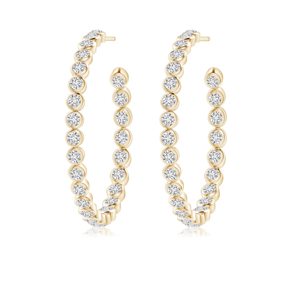 2.15mm HSI2 Bezel-Set Diamond Inside-Out Large Hoop Earrings in Yellow Gold side-1