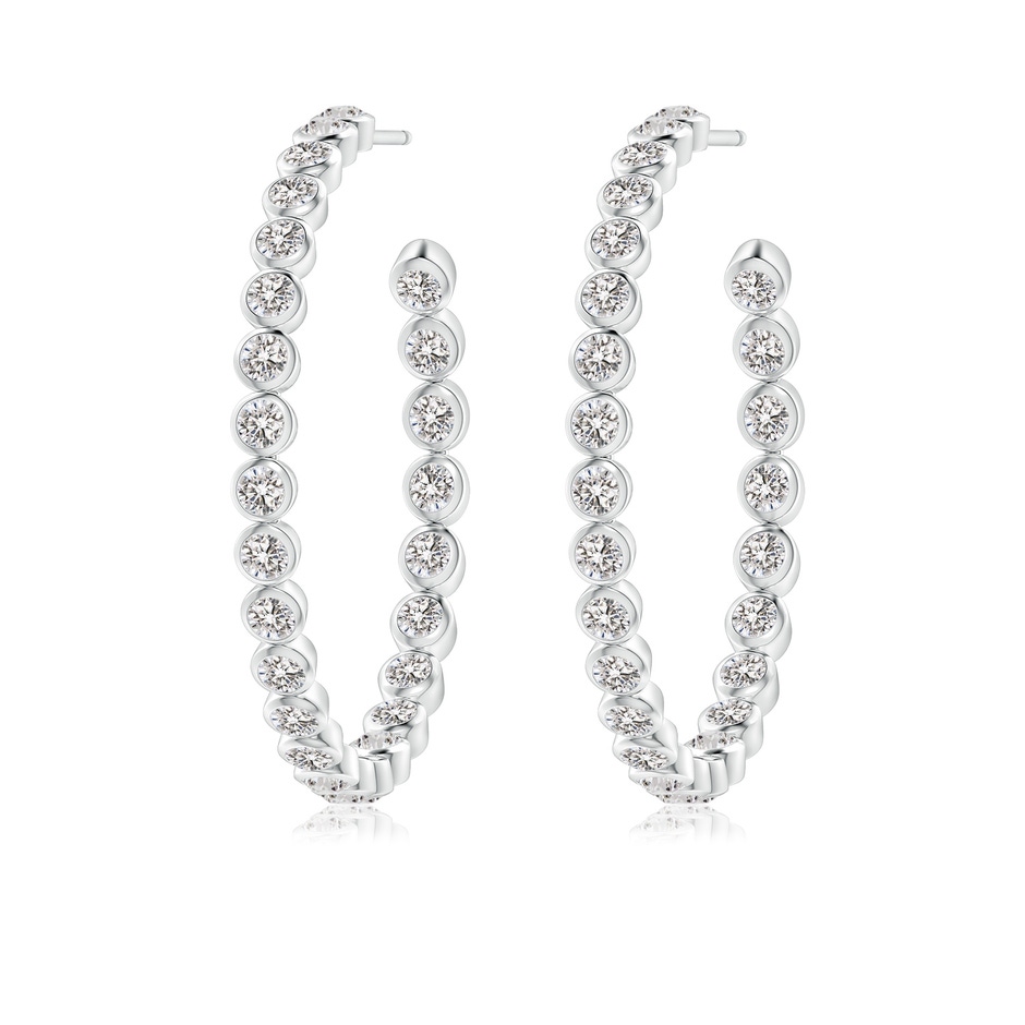 2.15mm IJI1I2 Bezel-Set Diamond Inside-Out Large Hoop Earrings in White Gold side-1