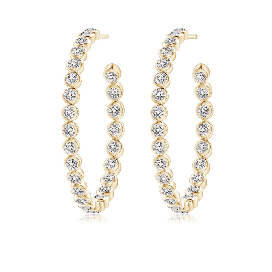 2.15mm IJI1I2 Bezel-Set Diamond Inside-Out Large Hoop Earrings in Yellow Gold side-1