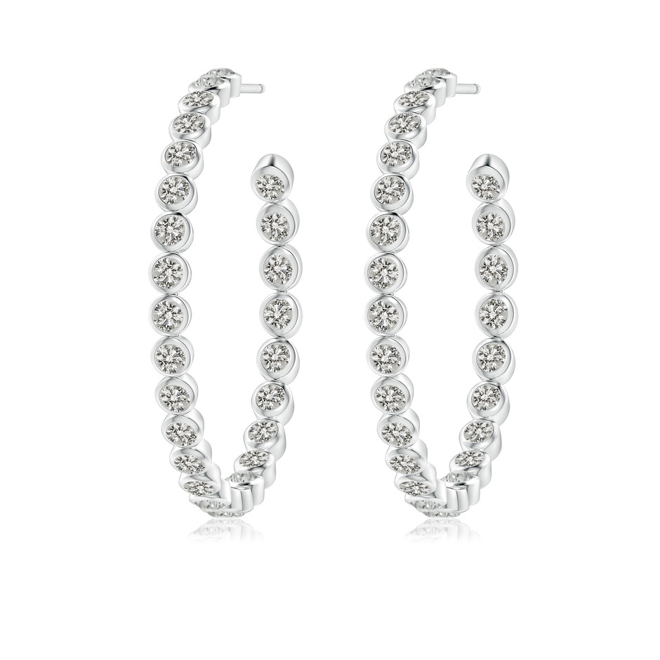 2.15mm KI3 Bezel-Set Diamond Inside-Out Large Hoop Earrings in White Gold side-1