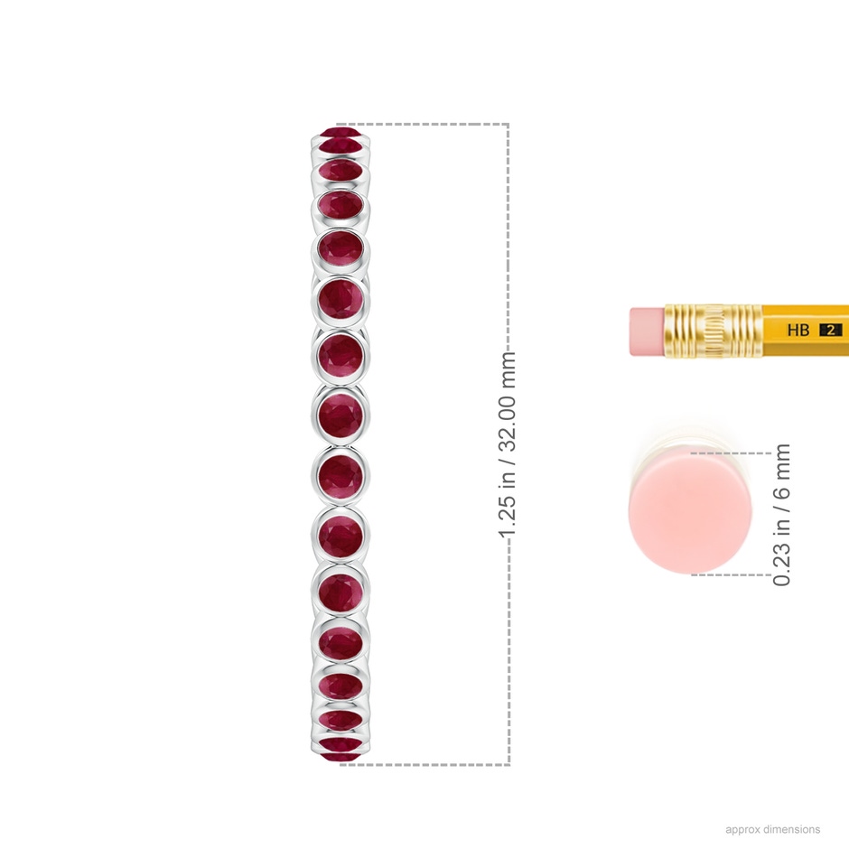 2.2mm A Bezel-Set Ruby Inside-Out Large Hoop Earrings in White Gold ruler