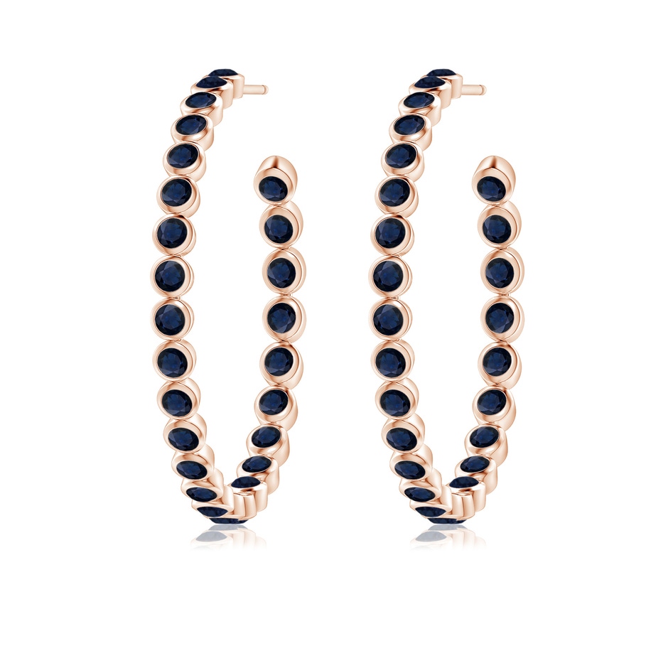 2.2mm A Bezel-Set Sapphire Inside-Out Large Hoop Earrings in Rose Gold side-1