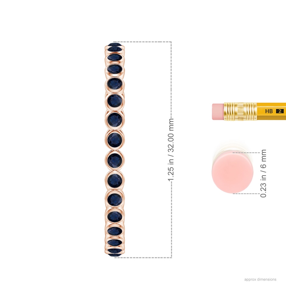 2.2mm A Bezel-Set Sapphire Inside-Out Large Hoop Earrings in Rose Gold ruler