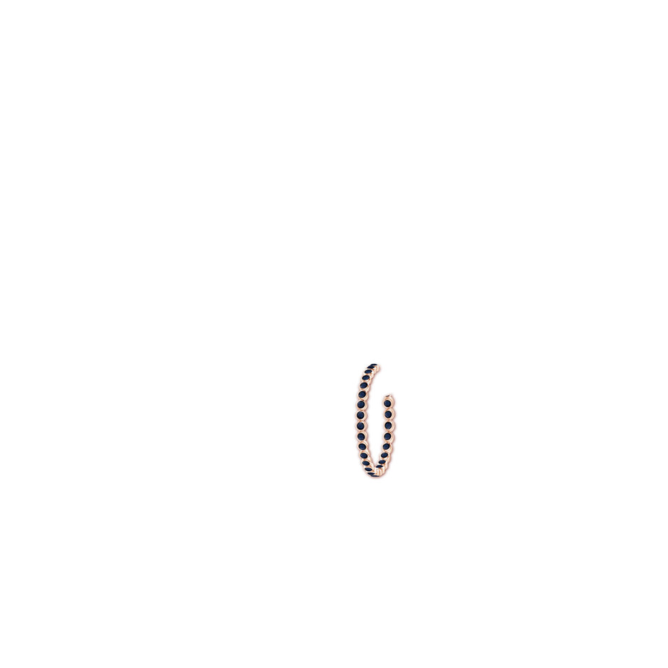 2.2mm A Bezel-Set Sapphire Inside-Out Large Hoop Earrings in Rose Gold body-ear