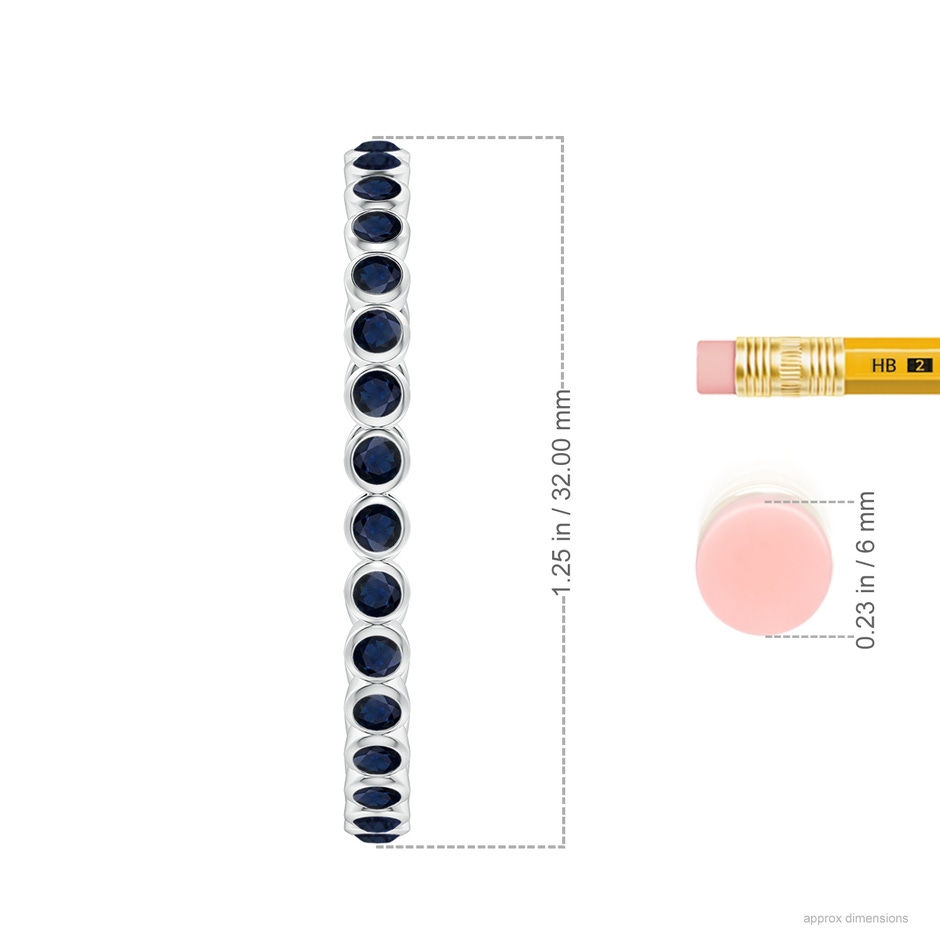 2.2mm A Bezel-Set Sapphire Inside-Out Large Hoop Earrings in White Gold ruler