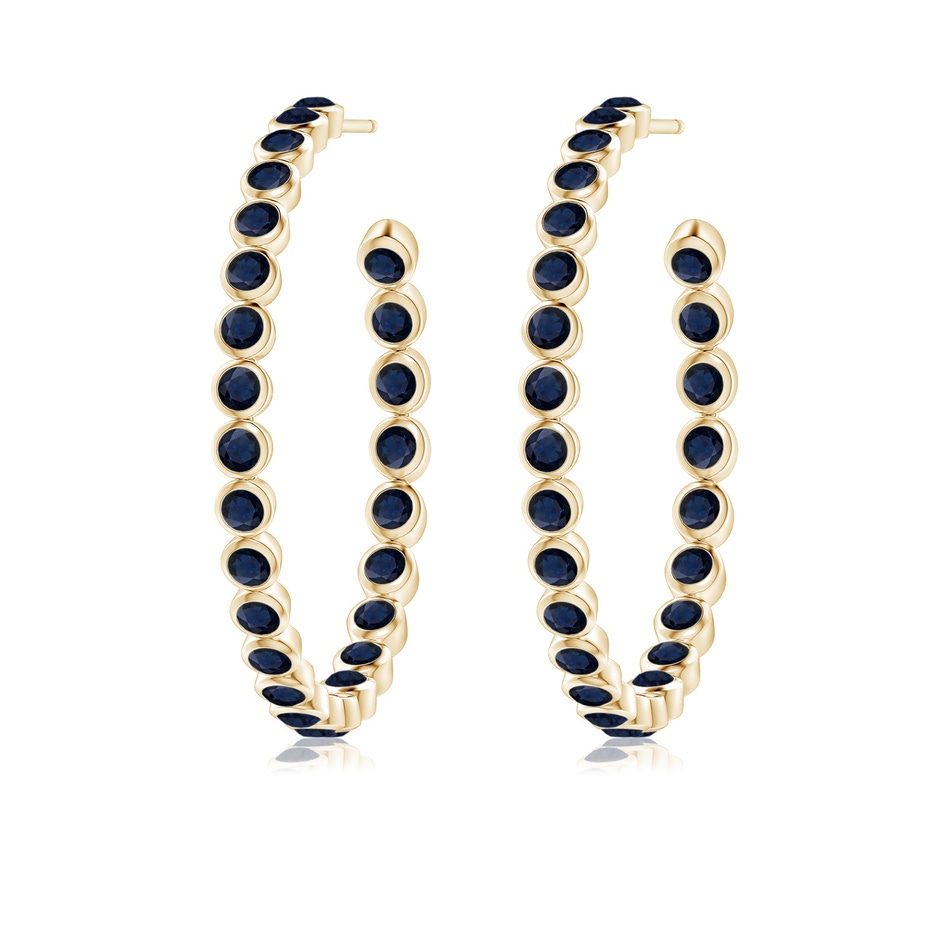 2.2mm A Bezel-Set Sapphire Inside-Out Large Hoop Earrings in Yellow Gold side-1