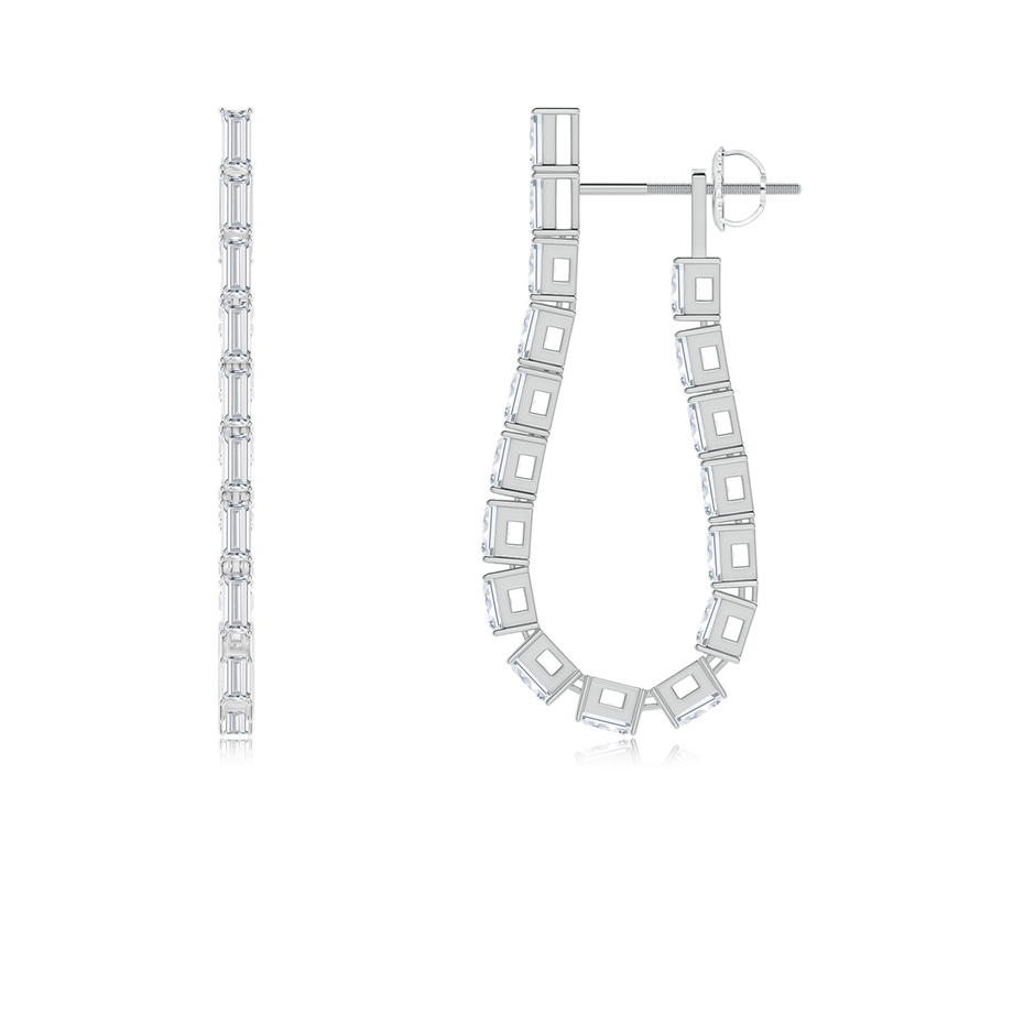 3x1.5mm GVS2 North-South Baguette Diamond Front-Back Earrings in White Gold 