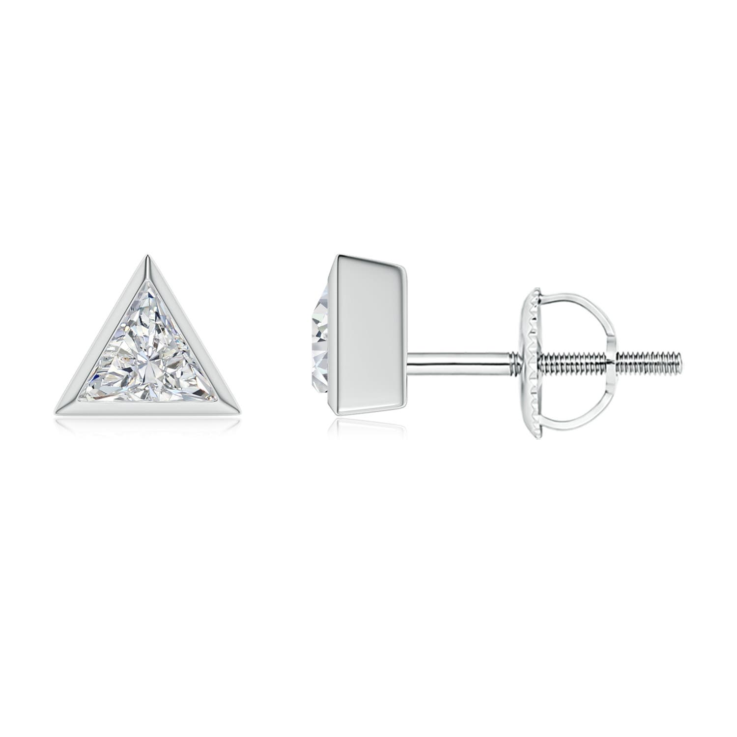 Basket-Set Solitaire Diamond Stud Earrings