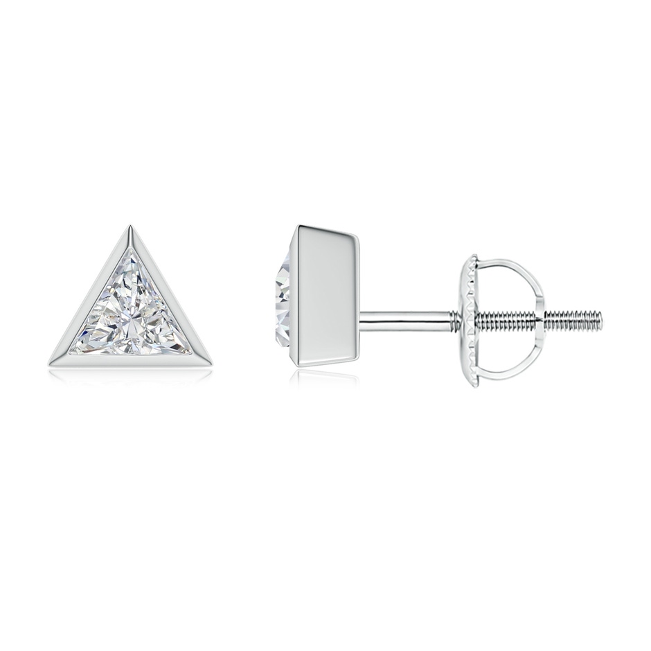 4mm HSI2 Bezel-Set Triangular Diamond Solitaire Stud Earrings in White Gold 