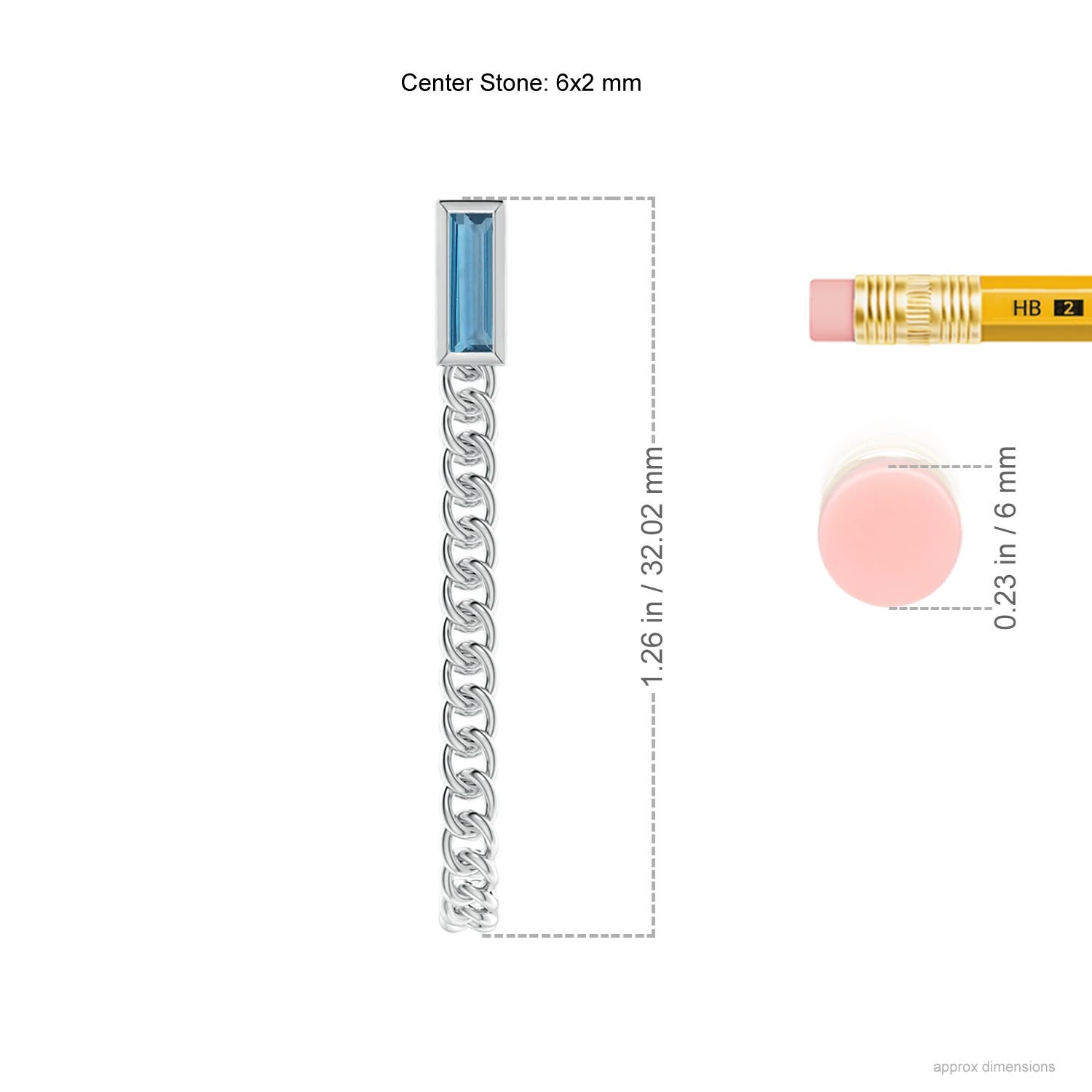 A - London Blue Topaz / 0.44 CT / 14 KT White Gold