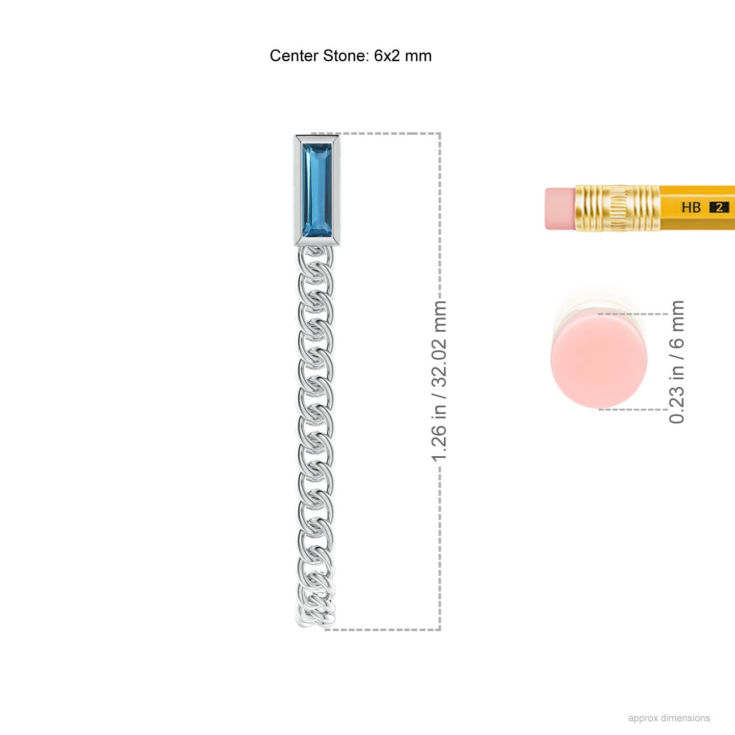 AA - London Blue Topaz / 0.44 CT / 14 KT White Gold