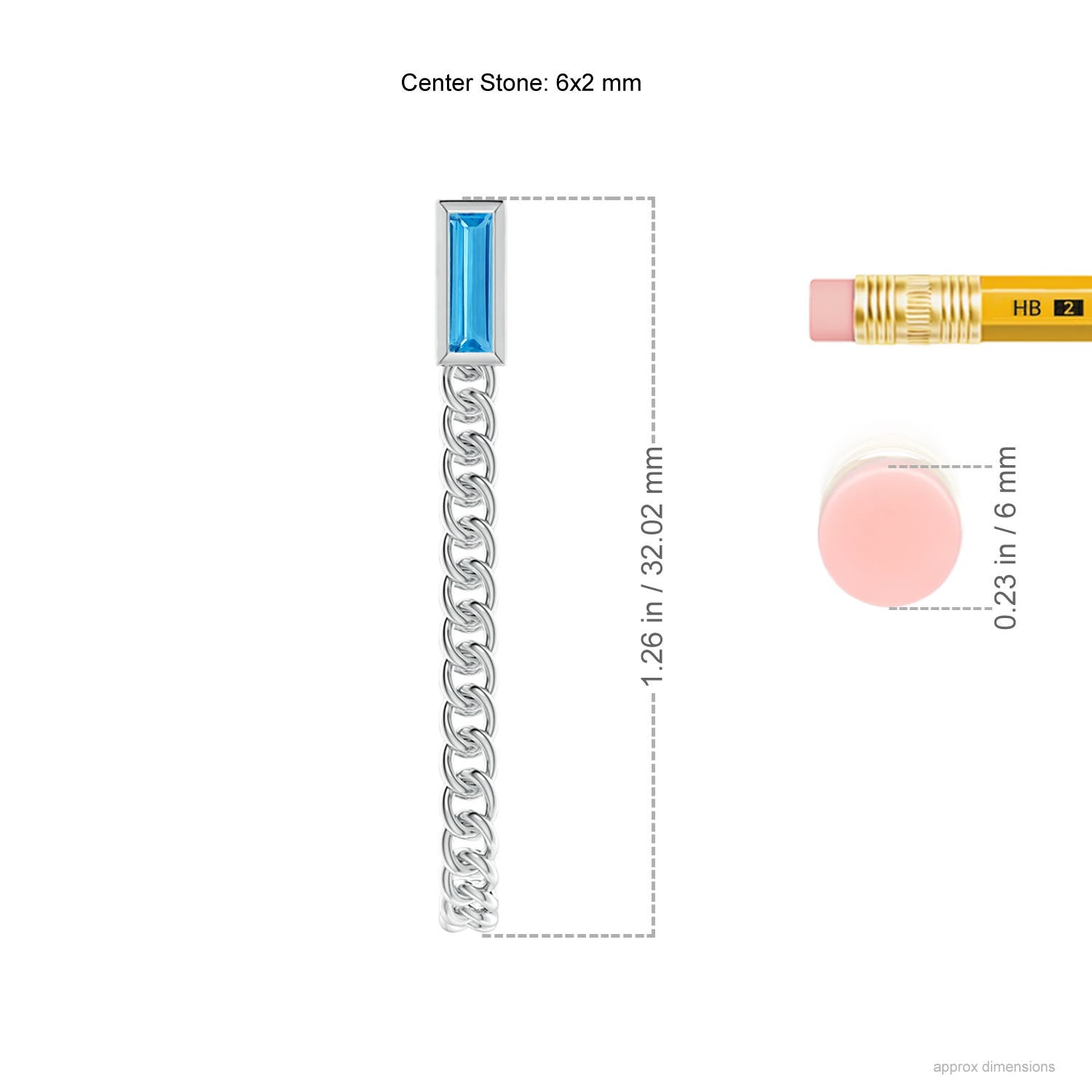 AAA - Swiss Blue Topaz / 0.44 CT / 14 KT White Gold