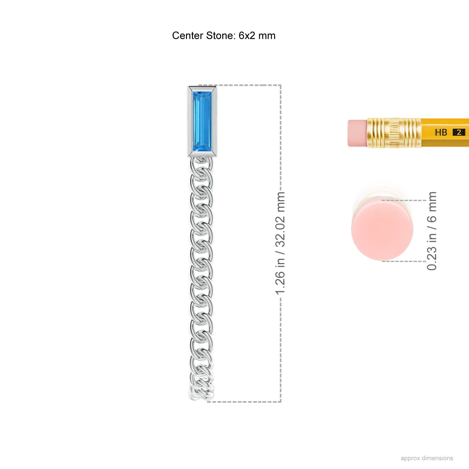 AAAA - Swiss Blue Topaz / 0.44 CT / 14 KT White Gold