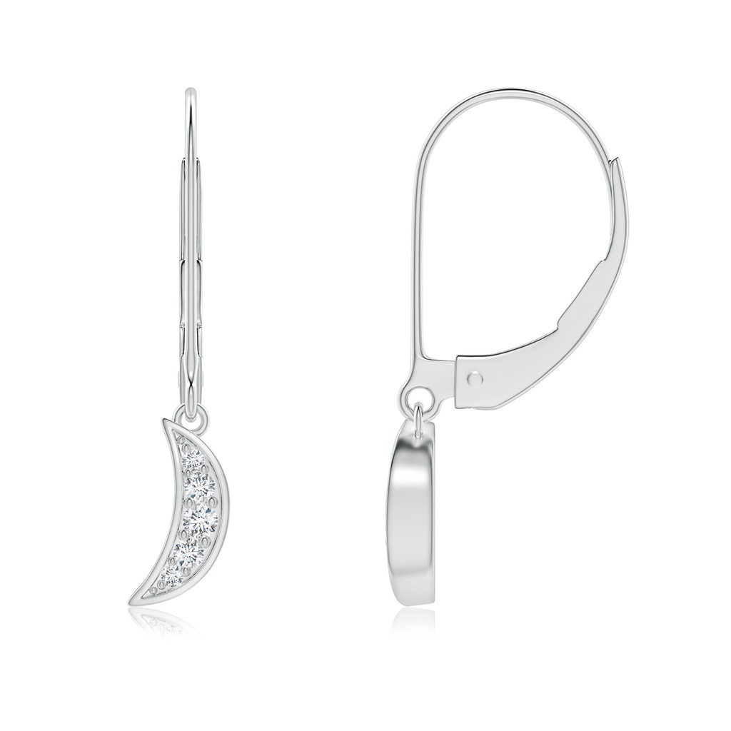 1.95mm GVS2 Pave-Set Diamond Star and Moon Leverback Earrings in P950 Platinum