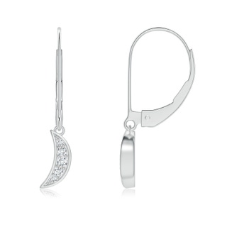 1.95mm GVS2 Pave-Set Diamond Star and Moon Leverback Earrings in P950 Platinum