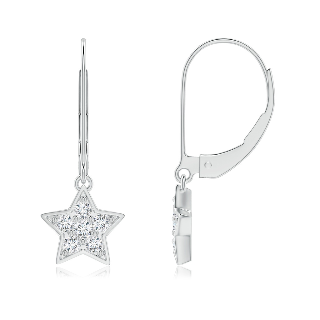 1.95mm GVS2 Pave-Set Diamond Star and Moon Leverback Earrings in P950 Platinum - side_1