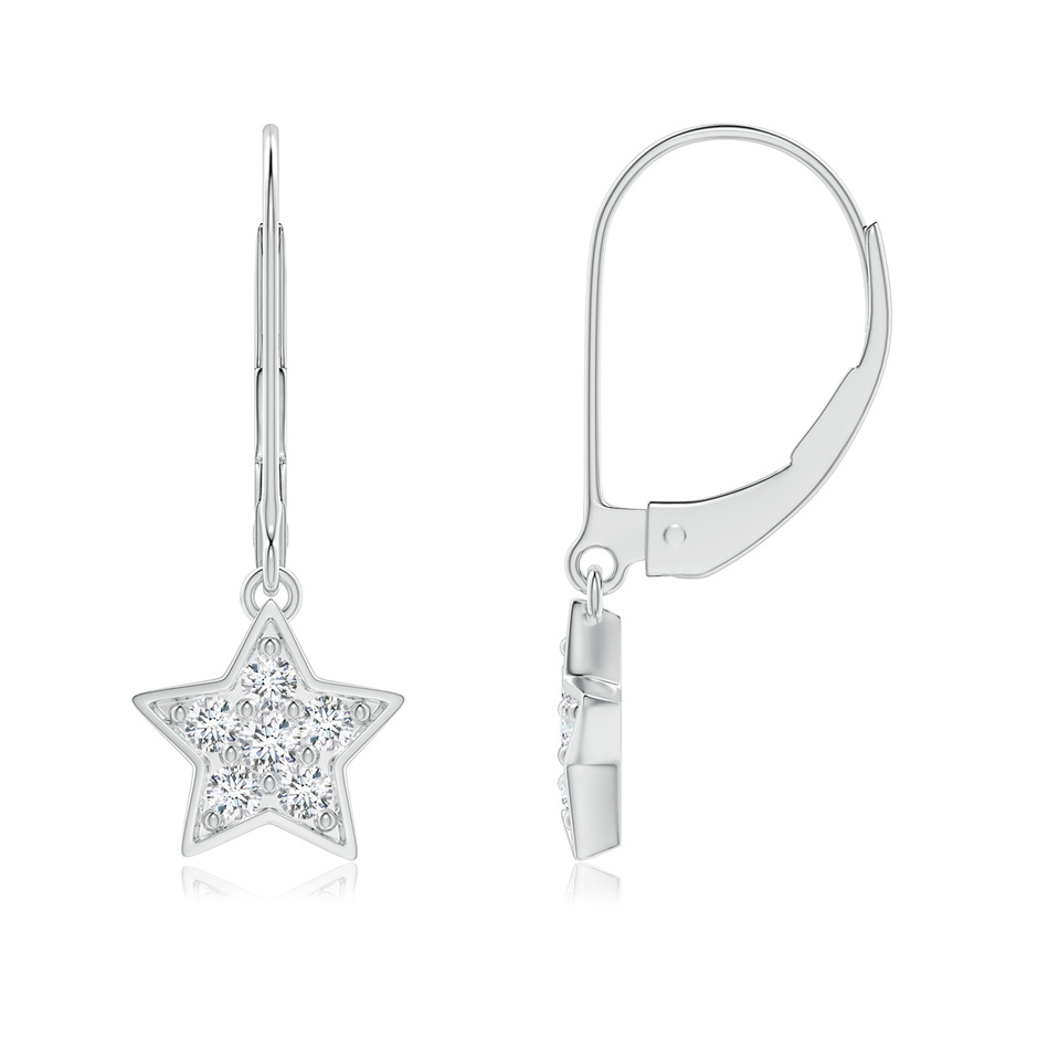 1.95mm GVS2 Pave-Set Diamond Star and Moon Leverback Earrings in P950 Platinum side-1