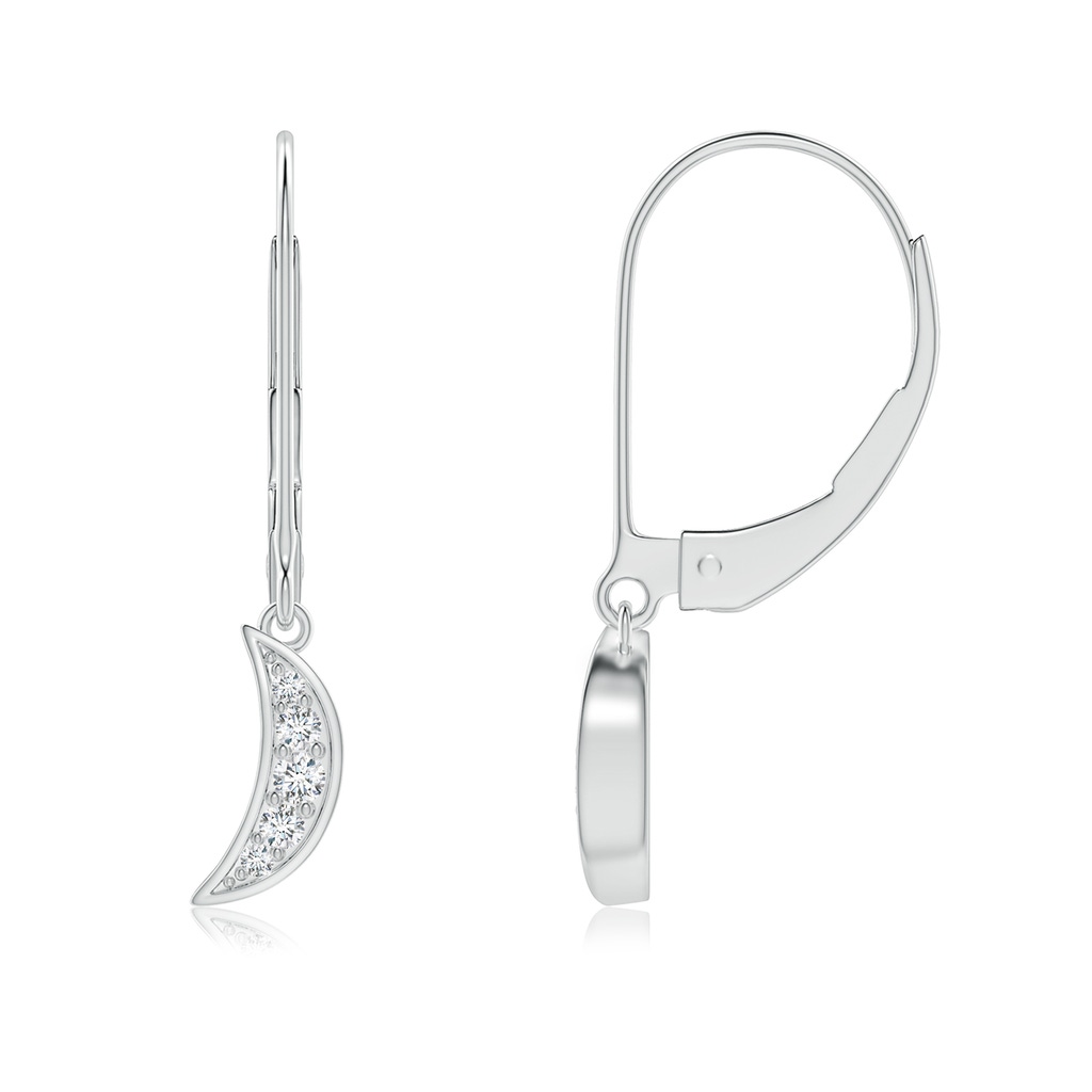 1.95mm GVS2 Pave-Set Diamond Star and Moon Leverback Earrings in White Gold