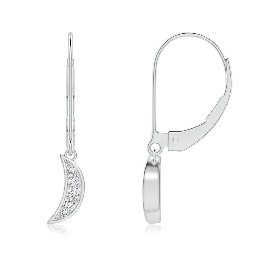 1.95mm GVS2 Pave-Set Diamond Star and Moon Leverback Earrings in White Gold 